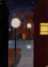 Night, Streetlights, Rain